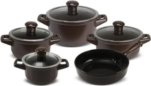 Conjunto Panelas de Cerâmica Ceraflame Duo Smart 5 Peças Chocolate