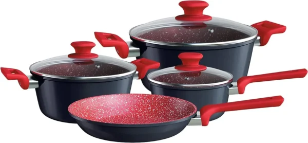 Jogo de panelas Antiaderente ColorStone Euro Home 4 Pç Titânio