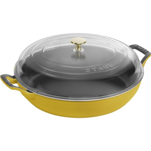 Staub Braiser de ferro fundido de 3,5 litros com tampa de vidro - Citron